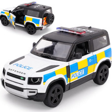 Полицейская машина игрушка Kinsmart KT5428WP, Land Rover Defender 90, 12 см (KT5428WP-RT)