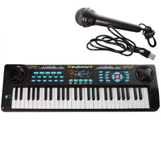 Детский синтезатор с микрофоном Limo Toy M 5499 S от сети, 54 клавиши (M 5499-RT)