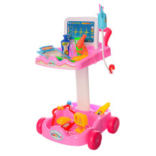 Игровой набор доктора со столом-тележкой LimoToy 606-5 D на 36 предметов Розовый (606-5-RT)