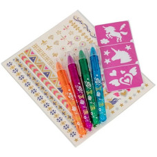 Детский набор для боди-арта Lukky T20729 Единорог, трафареты с рисунками (T20729-RT)