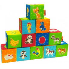 Мягкие кубики для малышей Macik MC 090601-04 C Животные, 12 штук (MC 090601-04-RT)