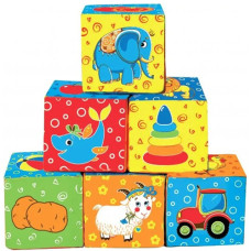 Мягкие кубики для малышей Macik MC 090601-01 C Мой маленький мир, 6 штук (MC 090601-01-RT)