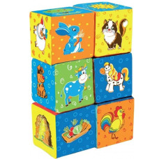 Мягкие кубики для малышей Macik MC 090601-02 C Ферма, 6 штук (MC 090601-02-RT)