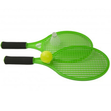 Детские ракетки для большого тенниса Maxlend M 5675 G с мячиком и воланом, Зеленый (M 5675 Green-RT)