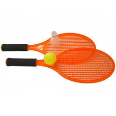Детские ракетки для большого тенниса Maxlend M 5675 O с мячиком и воланом, Оранжевый (M 5675 Orange-RT)