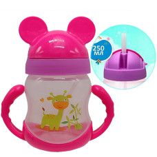 Поильник с трубочкой и ручками Mega Zayka MGZ-0325 C, Микки, 250 мл (MGZ-0325 Crismon-RT)