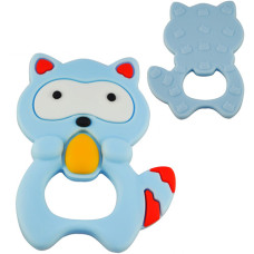 Прорезыватель силиконовый Megazayka MGZ-0402 B, Енот в футляре (MGZ-0402 Blue-RT)