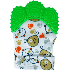 Рукавичка прорезыватель для зубов Megazayka MGZ-0412 G на липучке, Лапка (MGZ-0412 Green-RT)