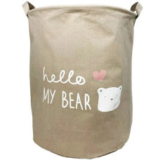 Корзина для игрушек тканевая Megazayka MGZ-1004 F Hello my bear (MGZ-1004 Grey-RT)