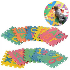 Развивающий коврик мозаика Metr+ 2736 R Буквы и цифры, размер пазла 29х29х8 см, 10 шт. (2736-RT)