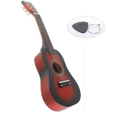 Гитара детская деревянная Metr+ M 1369 R с медиатором и запасной струной, 58 см, Красный (1369Red-RT)