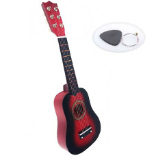 Гитара детская деревянная Metr+ M 1370 R с медиатором и запасной струной, Красный (M 1370Red-RT)