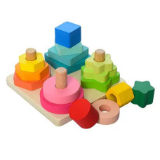 Деревянный сортер геометрические фигуры Metr+ MD 1190 L Геометрика (MD 1190-RT)