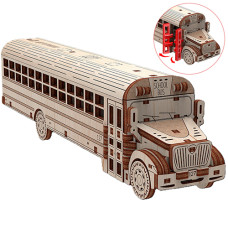 Конструктор 3D Mr.Playwood 10107 школьный автобус, 107 деталей (10107-RT)