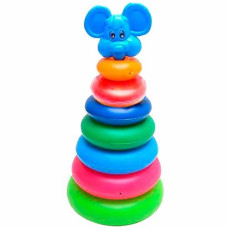 Пирамидка детская пластиковая MToys 07013, Мышонок №3 на 7 колец, 38 см (07013-RT)