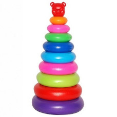 Пирамида игрушка MToys 07014 P Мишка №4, пластиковая на 9 колец (07014-RT)