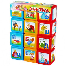 Кубики с картинками для детей MToys 18231, Азбука, 12 шт. (18231-RT)