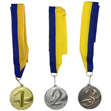 Комплект медалей наградных № 1 NE-LG-M123, с лентой, 3 шт. (NE-LG-M123)