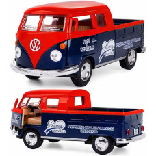 Коллекционный ретро пикап Kinsmart KT5396W, Volkswagen Bus Double Cab, 12.5 см (KT5396W Red-RT)