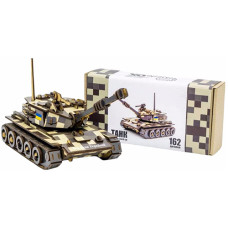 Деревянный 3D конструктор PuzzleOK 162-0074, Танк, 162 детали (162-0074-RT)