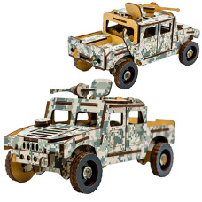 Деревянный 3D конструктор PuzzleOK 65-00743, Хамер, 65 деталей (65-00743-RT)