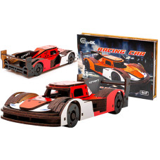 Деревянный 3D конструктор PuzzleOK Puz-01037, Racing Car, 146 деталей (Puz-01037-RT)