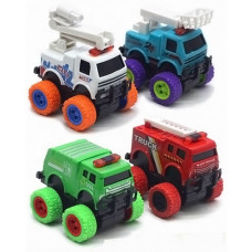 Набор инерционных машинок Shantou Jinxing JM52243, с большими колесами (JM52243 Green-Red-RT)
