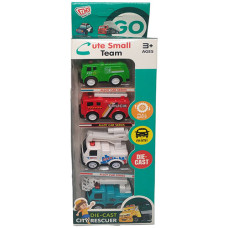 Набор инерционных машинок Shantou Jinxing JM52252 с подвижными деталями (JM52252 Green-Red-RT)