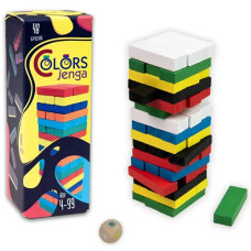 Настольная игра дженга Strateg 30717 B Colors Jenga на 48 деревянных брусков (30717-RT)