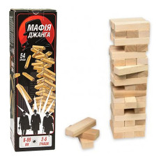 Настольная игра дженга Strateg 30719 B Мафия Джанга на 54 деревянных бруска (30719-RT)