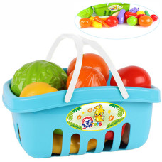 Корзина с продуктами детская Технок 5354TXK B, в наборе овощи и фрукты, Голубой (5354TXK Blue-RT)
