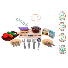 Детская музыкальная кухня с продуктами Технок 5620TXK K на 22 предмета (5620TXK-RT)