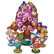 Настольная игра на липучках Ubumblebees PSD295, Времена года абрикоса, 59 деталей (PSD295-RT)