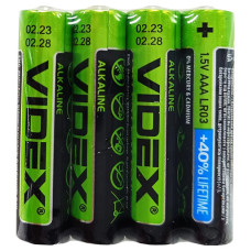 Батарейки мизинчиковые Videx LR3 AAAx4, типа ААА, 4 штуки (Videx LR3 AAAx4-RT)