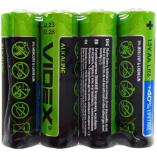 Батарейки пальчиковые Videx LR6 AAx4 Alkaline, типа АА, 4 штуки (Videx LR6 AAx4-RT)