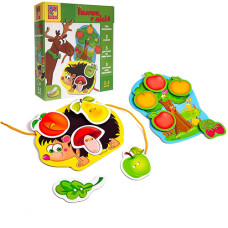 Игра шнуровка для детей 2 в 1 Vladi Toys VT1804-45 Ежик в лесу (VT1804-45-RT)