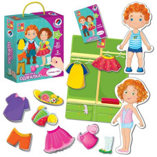 Настольная игра Vladi Toys VT3702-12 B, Магнитная одевалка Оливер и Мия (VT3702-12-RT)
