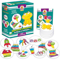 Настольная игра для детей 3 лет Vladi Toys VT8025-06 G с фишками, Цветные лягушата (VT8025-06-RT)