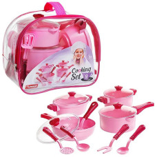 Набор игрушечной посуды в сумке Юника 71726 K на 9 предметов Розовый (71726-RT)