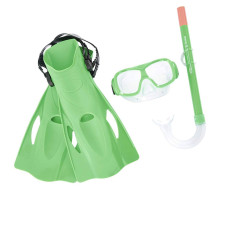 Детский набор для плавания 3 в 1 Bestway с маской трубкой и ластами размер M Зеленый (IP-169974)