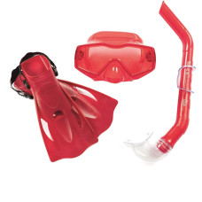 Детский набор для плавания и ныряния Bestway маска ласты и трубка размер XL Красный (IP-170447)