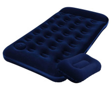 Одноместный надувной матрас для кемпинга Bestway Pavillo со встроенным насосом и подушкой Синий 99х188х22 см (IP-172438)