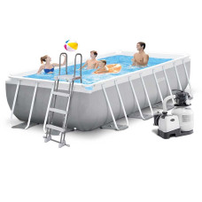 Каркасний басейн Intex 26790-5, 400 х 200 х 122 см (басейн, підстилка, драбина, фільтр 7 900 л/год, тент)