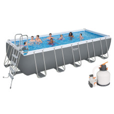 Каркасний басейн Bestway 5612B, 640 х 274 х 132 см (5 678 л/год, тент, драбина)
