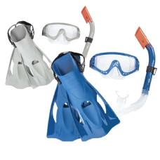 Набір 3 в 1 для плавання Bestway 25020 (маска: розмір L, (14+), обхват голови ≈ 54-65 см, трубка, ласти: розмір L, 40-50 (EU), під стопу ≈ 26-33 см)