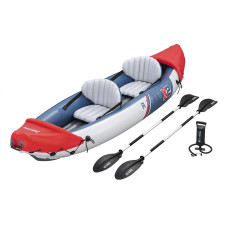 Двомісна надувна байдарка (каяк) Bestway 65077 Rapid X2 Kayak, 321 х 100 см, (весла, ручний насос)