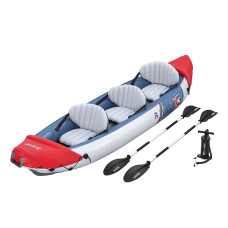Тримісна надувна байдарка (каяк) Bestway 65132 Rapid X3 Kayak, 381 см x 100 см (весла, ручний насос)