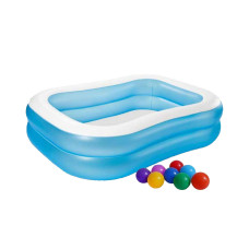 Дитячий надувний басейн Intex 57180-1 «Сімейний», 203 х 152 х 48 см, з кульками 10 шт