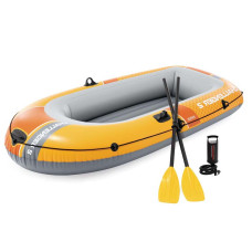 Двомісний надувний човен Intex 66312 Challenger 2 Set, 236 х 114 х 41 см (весла, ручний насос). 3-х камерний