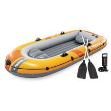 Тримісний надувний човен Intex 66313 Challenger 3 Set, 295 х 137 х 43 см (весла, ручний насос). 3-х камерний